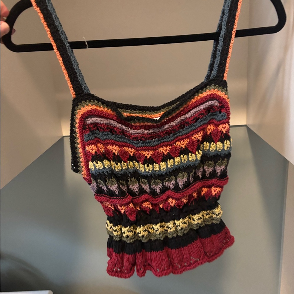 Zara Multicolor Knit Crop Top - Picture 2 of 3